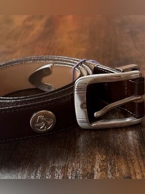 Canterbury Golf 100% Genuine Leather Brown Belt with Silver Buckle 34/58